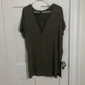Forever 21 criss-cross deep V top